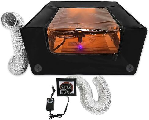 Laser Engraver Enclosure,Fireproof and Dustproof Laser Cutter Protective Cover with Fan and Pipe, Against Smoke, Odor, Noise and Eye Protection,for Most Engraver in Saudi Arabia