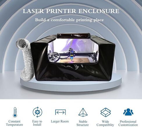 Laser Engraver Enclosure,Fireproof and Dustproof Laser Cutter Protective Cover with Fan and Pipe, Against Smoke, Odor, Noise and Eye Protection,for Most Engraver in Saudi Arabia
