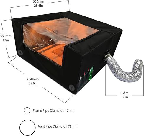 Laser Engraver Enclosure,Fireproof and Dustproof Laser Cutter Protective Cover with Fan and Pipe, Against Smoke, Odor, Noise and Eye Protection,for Most Engraver in Saudi Arabia