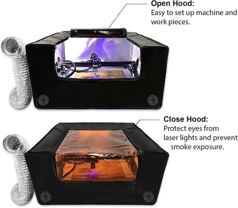Laser Engraver Enclosure,Fireproof and Dustproof Laser Cutter Protective Cover with Fan and Pipe, Against Smoke, Odor, Noise and Eye Protection,for Most Engraver in Saudi Arabia