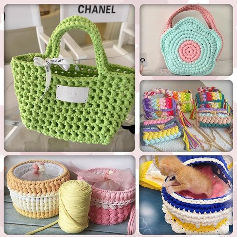 2 PCS 800g T-Shirt Yarn Elastic Fabric Crochet Cloth Yarn for DIY Knitting, 260 Yards Spaghetti Yarn Thick Knitting Yarn for Hand DIY Bag Basket Cushion Crocheting Projects,Home Decor（Beige） in Saudi Arabia