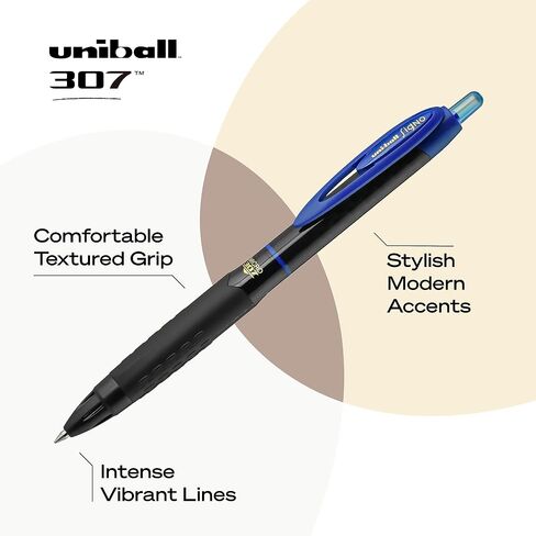 uni-ball 307 Retractable Gel Pens, Micro Point (0.5mm), Assorted Colors, 3 Count in Saudi Arabia
