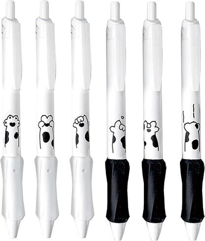 6 Pcs Gel Ink Pens Retractable Pens Cute Cat Pen 0.5mm Black Ink Pen Office School Supplies for Girls Boys Women Men (6Pcs Cat Paw) in Saudi Arabia