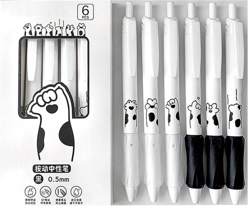 6 Pcs Gel Ink Pens Retractable Pens Cute Cat Pen 0.5mm Black Ink Pen Office School Supplies for Girls Boys Women Men (6Pcs Cat Paw) in Saudi Arabia