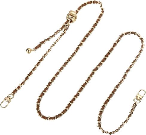 uxcell Purse Chain Strap, 51 Inch Adjustable Bag Chains Strap Replacement Crossbody Chain Strap Handbag Chains for DIY Wallet Clutch Bags, White/Light Gold in Saudi Arabia