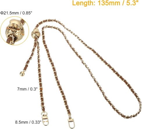 uxcell Purse Chain Strap, 51 Inch Adjustable Bag Chains Strap Replacement Crossbody Chain Strap Handbag Chains for DIY Wallet Clutch Bags, White/Light Gold in Saudi Arabia