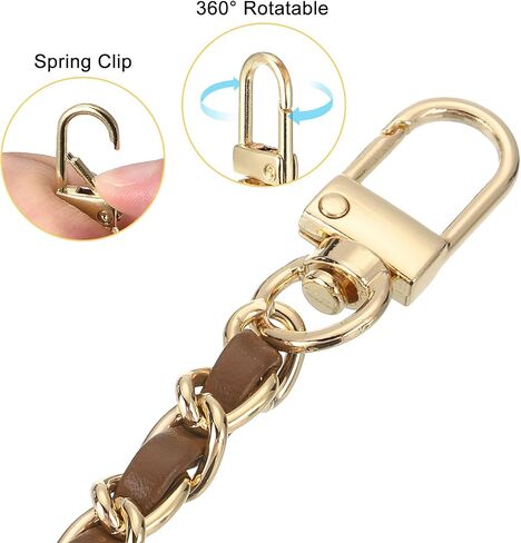 uxcell Purse Chain Strap, 51 Inch Adjustable Bag Chains Strap Replacement Crossbody Chain Strap Handbag Chains for DIY Wallet Clutch Bags, White/Light Gold in Saudi Arabia