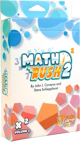 Genius Games Math Rush 2: الضرب والأسس - لعبة بطاقات فلاش تعليمية للرياضيات تعتمد على الوقت للأطفال والطلاب والعائلات | لعبة STEM لإتقان مهارات الرياضيات العقلية in Saudi Arabia