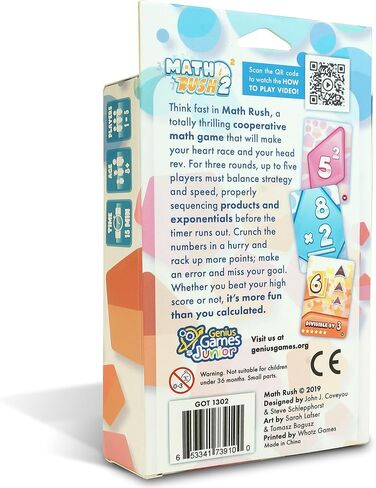 Genius Games Math Rush 2: الضرب والأسس - لعبة بطاقات فلاش تعليمية للرياضيات تعتمد على الوقت للأطفال والطلاب والعائلات | لعبة STEM لإتقان مهارات الرياضيات العقلية in Saudi Arabia