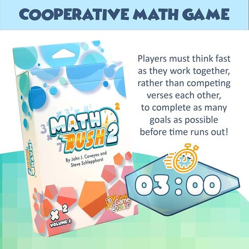 Genius Games Math Rush 2: الضرب والأسس - لعبة بطاقات فلاش تعليمية للرياضيات تعتمد على الوقت للأطفال والطلاب والعائلات | لعبة STEM لإتقان مهارات الرياضيات العقلية in Saudi Arabia