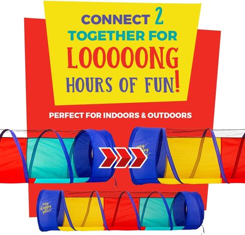 Kiddey Play Tunnel for Kids - Pop Up Tunnel Toys for Toddlers, Kids Multicolored Tunnel for Indoor/Outdoor Fun, Crawl & Play, Obstacle Course for Kids Gifts for Toddlers - Balls Not Included (2 Pk) in Saudi Arabia