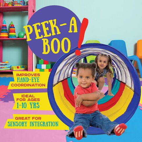Kiddey Play Tunnel for Kids - Pop Up Tunnel Toys for Toddlers, Kids Multicolored Tunnel for Indoor/Outdoor Fun, Crawl & Play, Obstacle Course for Kids Gifts for Toddlers - Balls Not Included (2 Pk) in Saudi Arabia