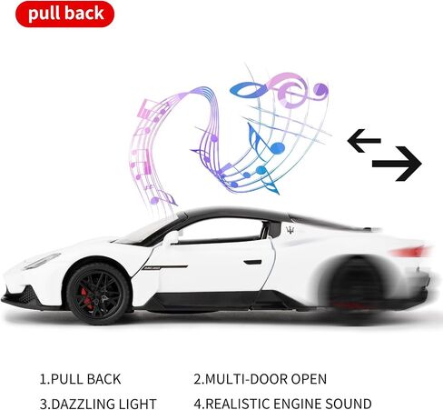 1/32 Maserati MC20 Alloy Model car, Model Toy with Pull Back Function, Toy car That Makes Sound and Bright Light, Model Toy for Collection, Gift for Kids (red) in Kuwait