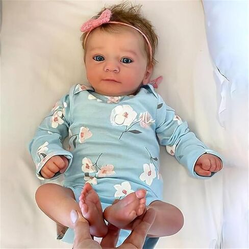 Lifelike Reborn Baby Dolls Girl - 18 Inch Realistic Newborn Vinyl Baby, Reborn Doll Soft Body, Real Babies That Look Real, Silicone Vinyl Reborn Baby, Newborn Baby Dolls with Gift Box for Kids 3+ in Saudi Arabia