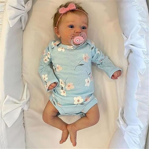 Lifelike Reborn Baby Dolls Girl - 18 Inch Realistic Newborn Vinyl Baby, Reborn Doll Soft Body, Real Babies That Look Real, Silicone Vinyl Reborn Baby, Newborn Baby Dolls with Gift Box for Kids 3+ in Saudi Arabia