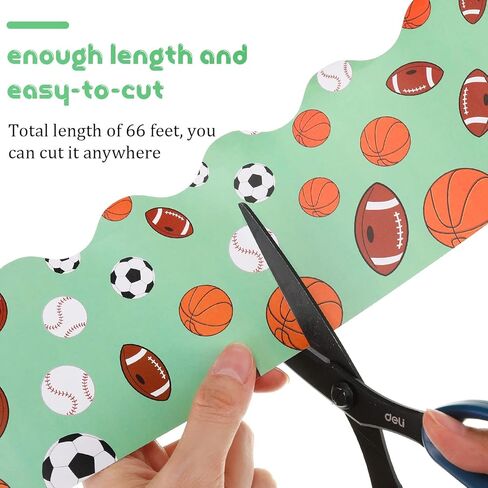 الرياضة نشرة المجلس الحدود نشرة ملصقات الحدود الفصول الدراسية لوحة تقليم مع كرة السلة البيسبول كرة القدم العودة إلى اللوازم المدرسية للفصل الدراسي لوحات الإعلانات الديكور يعرض الجدار، 66 قدم in Kuwait