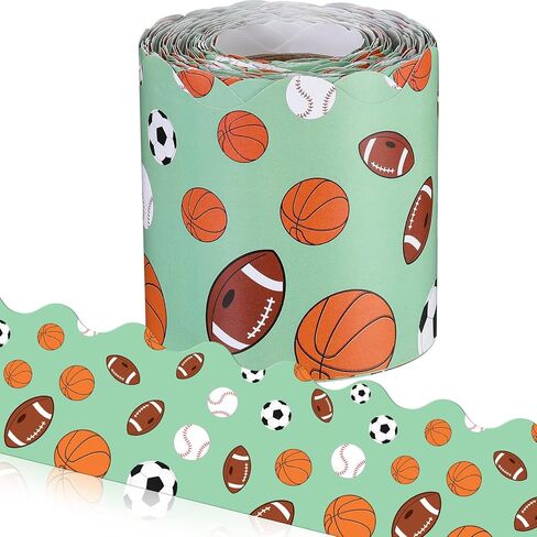 الرياضة نشرة المجلس الحدود نشرة ملصقات الحدود الفصول الدراسية لوحة تقليم مع كرة السلة البيسبول كرة القدم العودة إلى اللوازم المدرسية للفصل الدراسي لوحات الإعلانات الديكور يعرض الجدار، 66 قدم in Kuwait