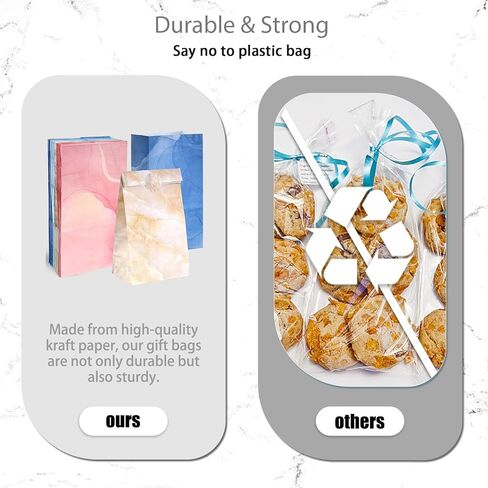 24 قطعة من أكياس هدايا الحفلات من Shindel، حقائب هدايا لأعياد ميلاد الأطفال، أكياس هدايا رخامية ملونة، مقاس 4.7 بوصة × 3.1 بوصة × 8.7 بوصة، حقائب هدايا للحفلات وحقائب حلوى عيد الميلاد ومستلزمات الحفلات لحفلات أعياد ميلاد الأطفال in Kuwait