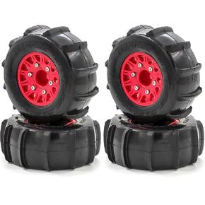 4PCS RC Paddles Buggy Tires 116mm RC Snow Sand Short Course Truck Tire W/Hard Plastic Wheel Rim 14/17mm Hex Fit for 1/10 Short-Course Truck 727 Slash K1 Trx4 Vkar V1 Arrma HSP HPI Tamiya in Kuwait