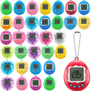 Jerify 36 Pieces Virtual Electronic Digital Pet Toys Retro Handheld Game Nostalgic 90s Toy with Key Chain for Boys Girls