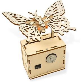 Electric Flying Butterfly Wood Working Toy - Science Wood Kits for Kids Ages 8, 9, 10, 11, 12 | 3D Puzzle Craft Wooden Building STEM Projects for Kids Ages 8-12