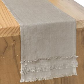 Letjolt White Table Runner Farmhouse Table Runner Linen-Cotton Fabric Rustic Home Kitchen Table Decor, 12x72 Inches