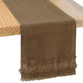 Letjolt White Table Runner Farmhouse Table Runner Linen-Cotton Fabric Rustic Home Kitchen Table Decor, 12x72 Inches