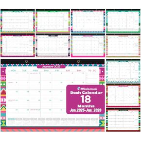 2025 desk calendar,18 months large calendar with schedules and holidays, 2025 calendar for family and office planning,gift for christmas,new year