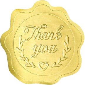Thank You Stickers - 200 PCS Gold Foil Love Stickers for Valentine’s Day, Weddings, Bridal Showers, Invitations, Thank You Cards, Party Favors - Self-Adhesive