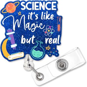We Get Things Spun Run Done Fun Shaped Badge Reel Holder with Metal Shark Clip, Office Hospital Lab Work ID Tag, Nurse Badge Gift, Gift for Lab Researcher Student Professor