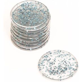 Craftelier - Plastic Glitter Disk Rings L for Scrapbooking Binding for Planners, Agendas, Notebooks or Albums | Pack of 9 pcs. 45 mm Diameter - Blue Colour