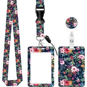 ID Badge Holder with Retractable Badge Reel Clip and Lanyard, Cute Card Name Tag Lanyard Vertical ID Protector Bage Clips for Nurse Doctor Teacher Student(Cute Pink Strawberry) in Saudi Arabia