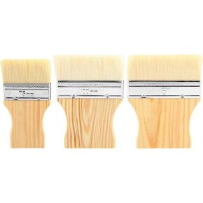 EMVANV 3pcs Paint Brush(3inch+4inch+5inch), Wide Beginners Flat Paddle Paint Brush Set for Acrylic, Oil, Paint, Varnishes, Watercolor, Painter, Students, Artist and Watercolor Paints(as Shown)