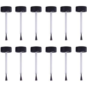 Sandhill Tools Black 20-400 Plastic Brush Applicator Cap with PE Liner for Glue, Paint, Art Journal and House Project, Fits 20mm Neck Size Bottles, Pack of 12