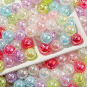 20mm Acrylic Beads 100pcs Chunky Bubblegum Beads Bulk Mixed Color Opaque Beads for DIY Bead Pen (color)