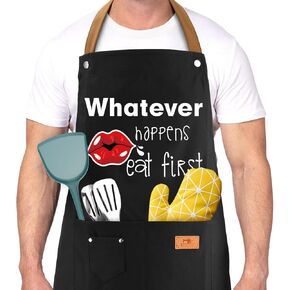 Birthday Gifts for Men, Gifts for Husband from Wife, Gifts for Boyfriend Dad, Grilling Aprons with Adjustable Neck Strap, Chef Cooking Apron Gifts for Father's Day, Gifts for Women Mom, Christmas