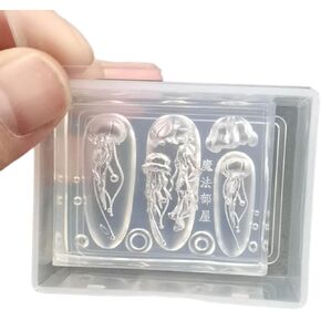 Creative Jellyfish Nail Art Moulds Silicone Dropper Mold Nail Decoration Molds Unique Manicures Moulds Silicone Material, as the picture shows