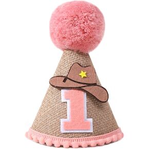 Cowboy Cone for 1st birthday - Cow Crown For First Birthday Hat. Photo Props，One Birthday Hat For Western Party