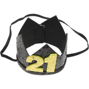 1pc Crown Birthday Hat Caps Headbands for Men Black Headband 21st Birthday Baby Makeup Headbands Boy Birthday Hats Party Hat Party Accessories Hat Aldult Props Man