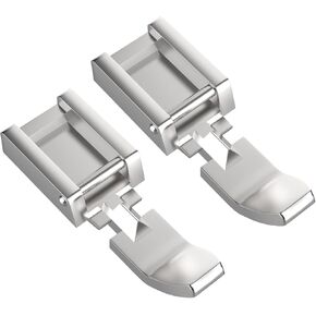 2Pcs Zipper Sewing Machine Presser Foot, Zinc Alloy Sewing Machine Foot for Most Low Shank Snap on Sewing Machines, Silver