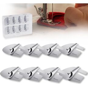 8 Sizes Universal Sewing Rolled Hemmer Foot for Sewing Machine, 3-10mm Rolled Hem Presser Foot Set, Rolls Hemming Attachement Rolled Seam Presser Foot, Sewing Accessories & Tools