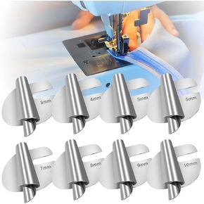 Sewing Rolled Hemmer Foot Set - [3-10mm], 8-Piece Set Sewing Hemming Foot Universal Hemming Presser Foot Sewing Supplies/Curling Tools,Industrial Sewing Machine Etc, Curved Scroll Rolled Hem Foot