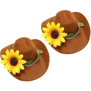Mini Felt Hats 2pcs Miniature Hats Western Hat Felt Wine Bottle Hat Cute Doll Hats Mini Visor Hats for Western Cowgirls Party Favors Supplies