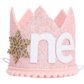 Winter Onederland 1st Birthday Hat - Snowflake First Birthday Crown, Baby Photo Props, First Birthday Girl Decorations, Winter Wonderland Party Decorations