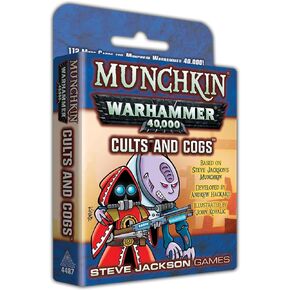 Steve Jackson Games Munchkin Warhammer 40,000: Cults and Cogs Card Game (Expansion) | 112 Cards | Adult, Kids, & Family | Fantasy Adventure RPG | Ages 10+ | 3-6 Players | Avg Play Time 120 Min