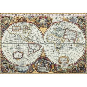 PANNA - Counted Cross Stitch Kit - Map of The World - PZ-1842-27 Count - Linda - 18.31 x 25.98 inch - DIY kit