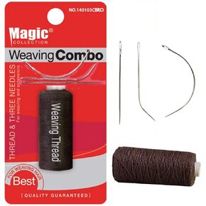 Magic Collection Weaving Combo Thread & Needles Set (1-PACK, BROWN)