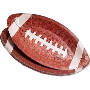24 Pcs Football Shape Plates Paper Football Party Plates Disposable for Birthday Party Football Game Day Party Faovrs