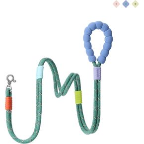 5 FT Durable Slip Lead Dog Leash with Comfortable Foam Handle and Highly Reflective Threads No-Pull Training Lead Leashes for Large Dogs or Medium Dogs. | Marshmallow Plus |