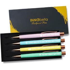 InnoBeta Dog Mom Gift for Women, Ballpoint Pen Set of 4? Gifts for Dog Mom for Mothers Day, Christmas, Birthday